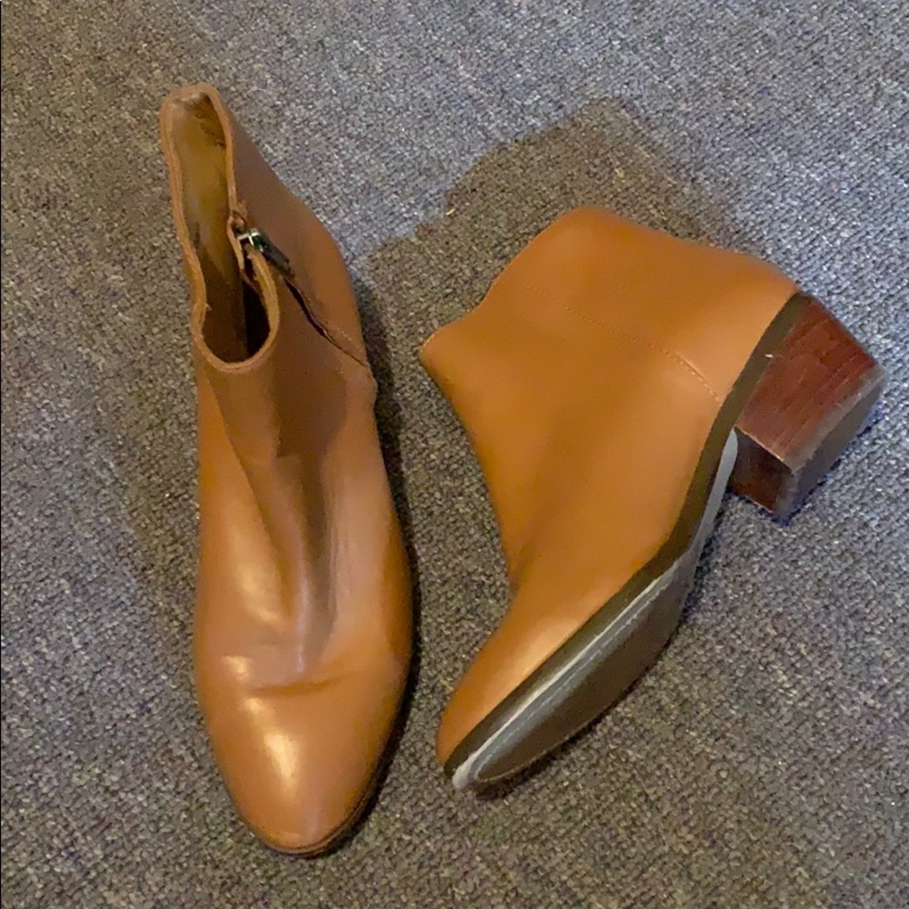 Jcrew Factory Leather Camel Ankle Bootie